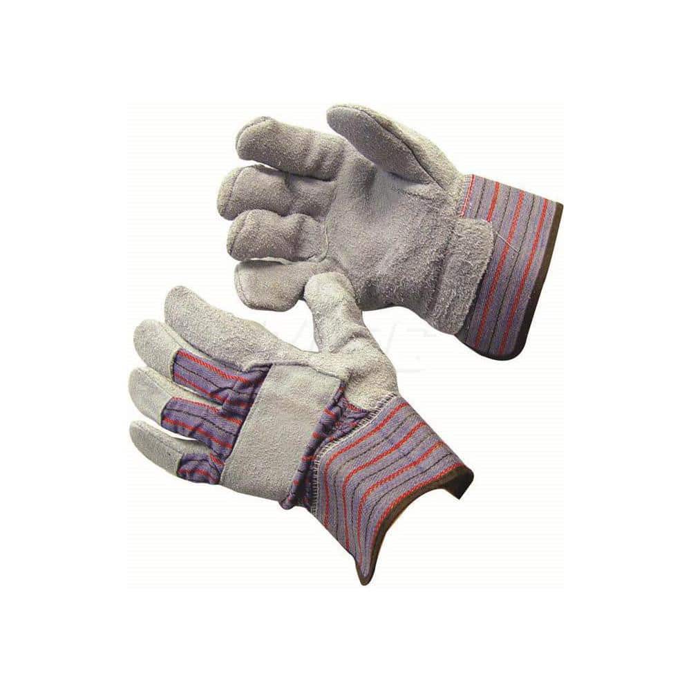 Field Work Gloves: Size L, Cotton-Lined White, Foam Grip