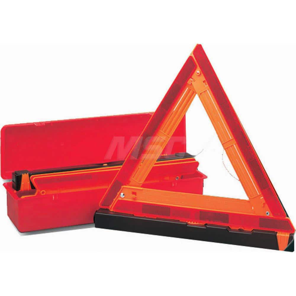 Traffic Cone & Barricade Accessories; Accessory Type: Warning Triangles; Base Shape: Triangle; Width (Decimal Inch): 5; Height (Inch): 4.625 in; Height (Decimal Inch): 4.625 in; Material: Plastic; Color: Red; Tape Length (Feet): 18.50; For Use With: Traff