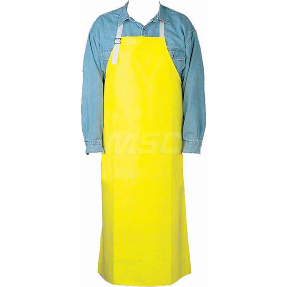Chemical Resistant Bib Apron: One Fits Most, 11.8″ OAL, Yellow Nitrile