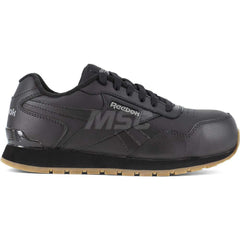 Work Boot: Size 4.5, Leather, Composite Toe Black, Wide Width, Non-Slip Sole