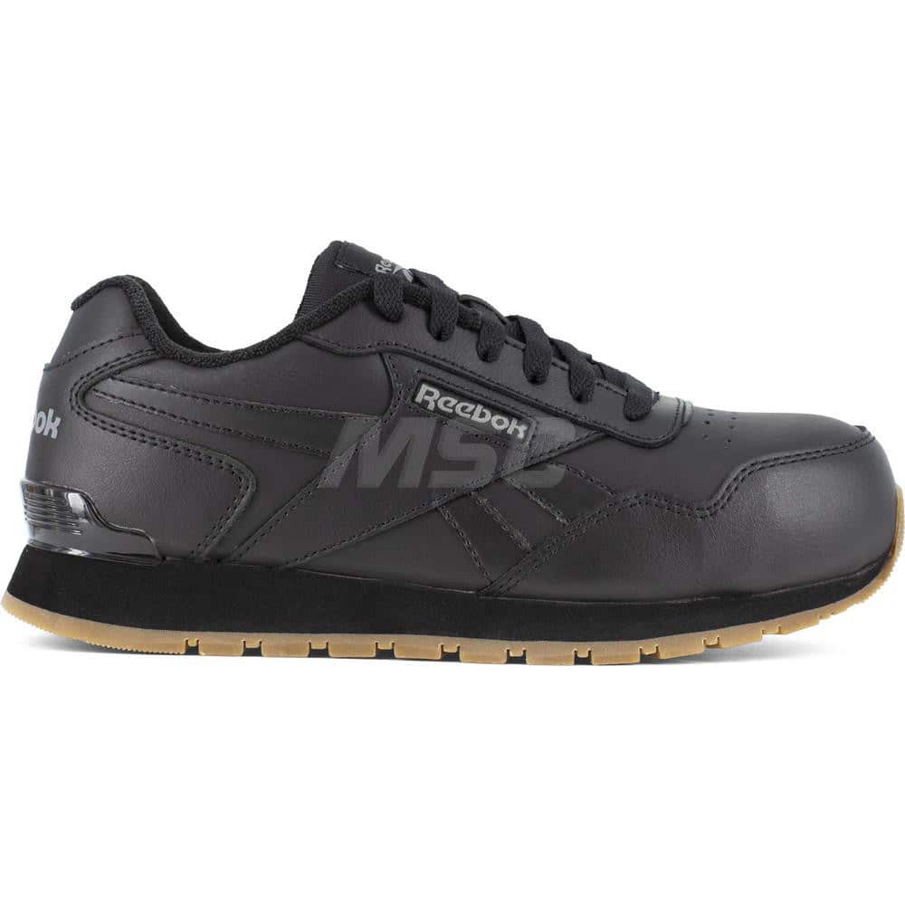 Work Boot: Size 5.5, Leather, Composite Toe Black, Medium Width, Non-Slip Sole