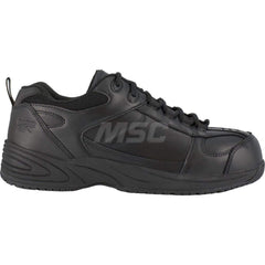 Work Boot: Size 6, Leather, Composite Toe Black, Medium Width, Non-Slip Sole