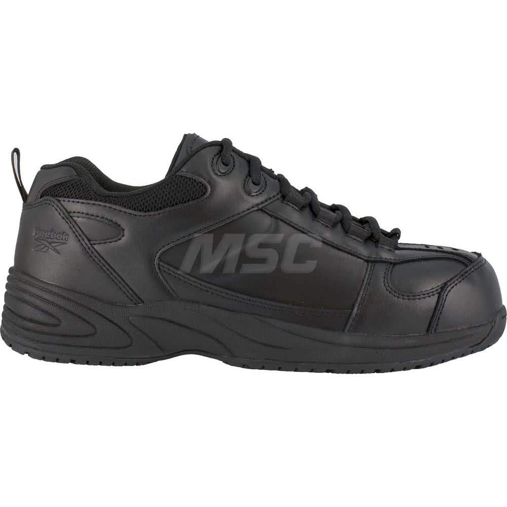Work Boot: Size 11, Leather, Composite Toe Black, Medium Width, Non-Slip Sole
