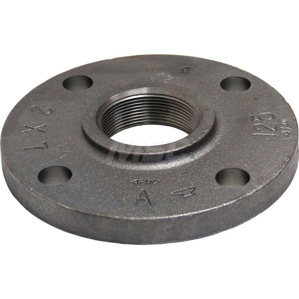 Black Reducing Flange: 1-1/2 x 11″, 125 psi, Threaded Cast Iron, Black Finish, Class 125