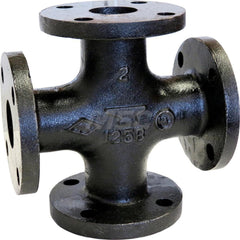 Black Cross: 4″, 125 psi, Threaded Cast Iron, Black Finish, Class 125