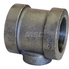 Black Tee: 2-1/2 x 2 x 3″, 125 psi, Threaded Cast Iron, Black Finish, Class 125