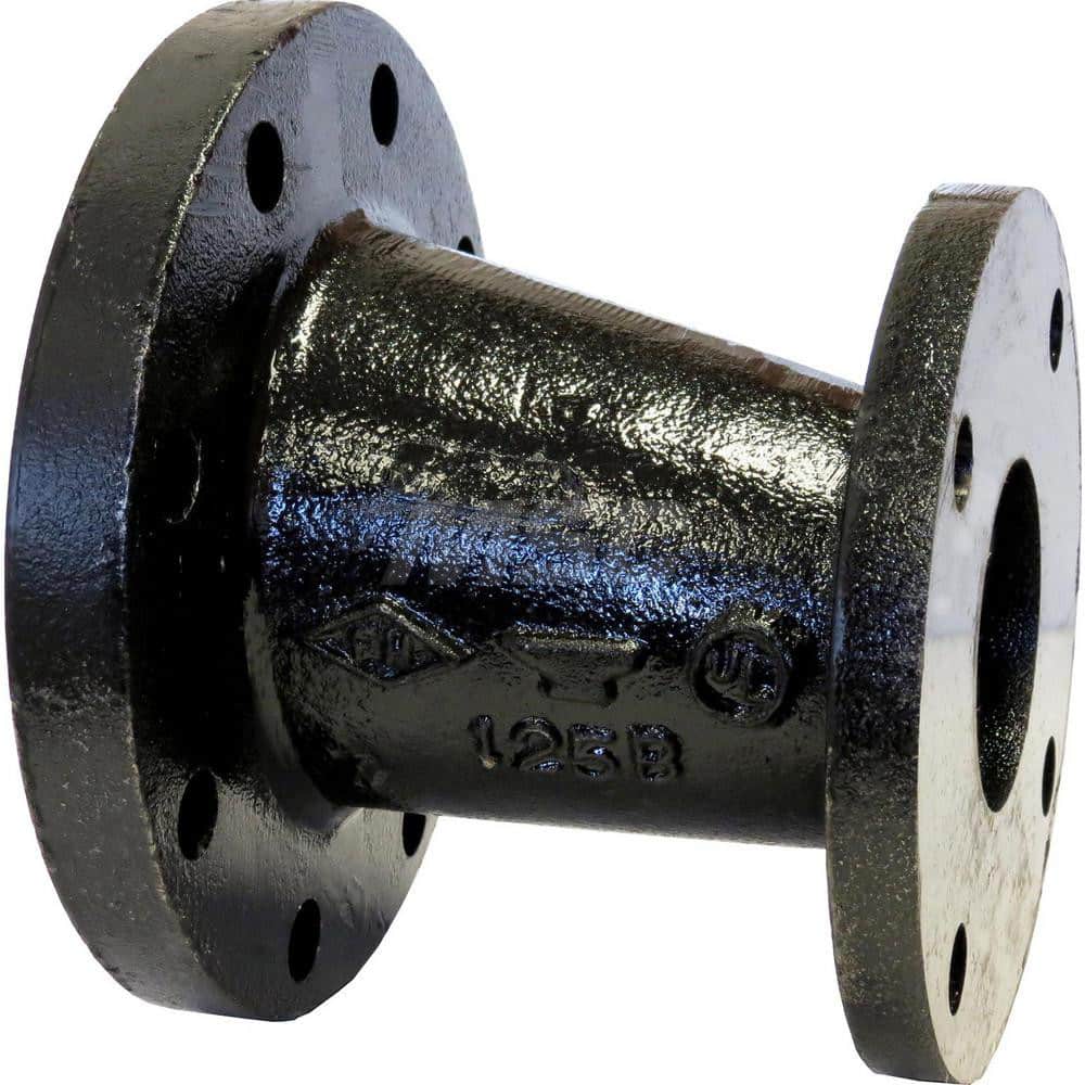 Black Eccentric Reducer: 4 x 2-1/2″, 125 psi, Threaded Cast Iron, Black Finish, Class 125