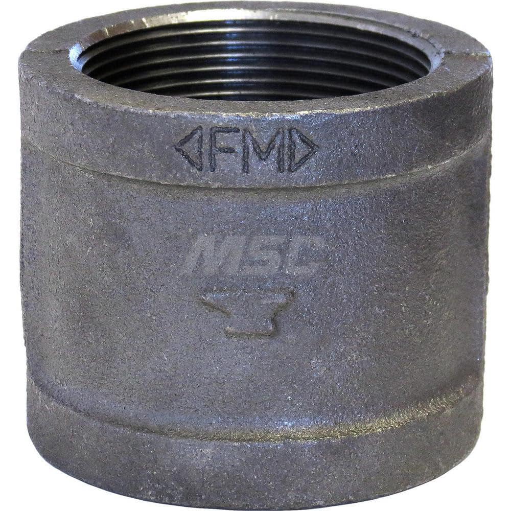 Black Coupling: 2″, 150 psi, Threaded Malleable Iron, Black Finish, Class 150