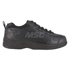 Work Boot: Size 4.5, Leather, Plain Toe Black, Wide Width