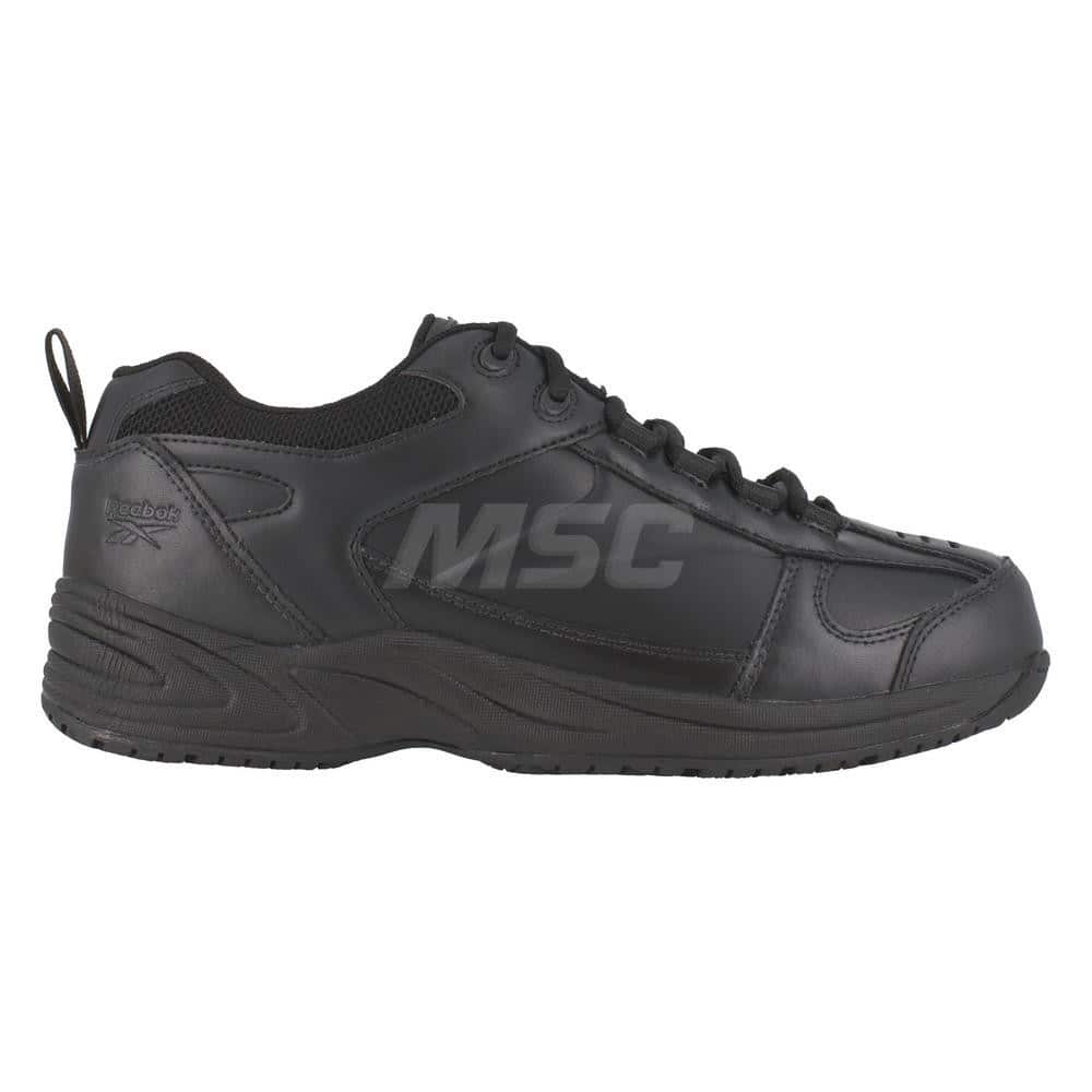 Work Boot: Size 5, Leather, Plain Toe Black, Medium Width