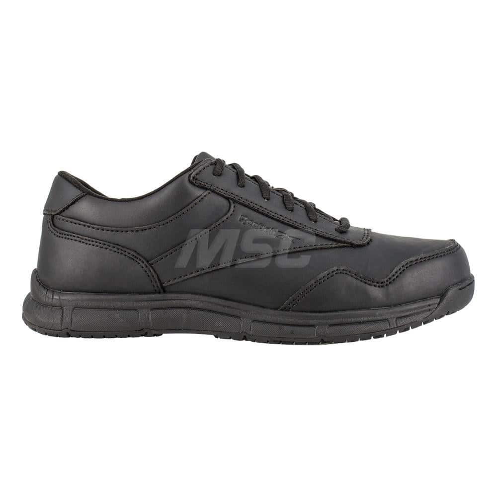 Work Boot: Size 10.5, Polyurethane, Plain Toe Black, Medium Width, Non-Slip Sole