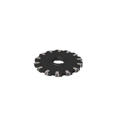 Indexable Slotting Cutter: 0.354'' Cutting Width, 8'' Cutter Dia, Arbor Hole Connection, 2.42'' Depth of Cut, 2'' Hole, Right Hand Cut Screw, Uses 14 XNHQ Inserts, 14 Teeth, Straight, Positive, Steel, Ni Finish