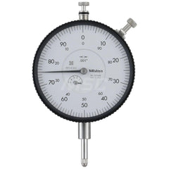 Dial Drop Indicator: 0 to 0.5″ Range, +/-0-100 Dial Reading, 0.001″ Graduation 0.1″ per Revolution, Flat Back,  ±0.001″ Accuracy