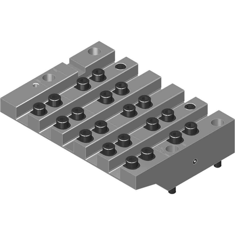 Swiss Gang Plates; Machine Compatibility: STAR; For Use With: STAR SV20; Number of Stations: 5; Quick Change: Yes; Material: Alloy Steel; Station Size: 5x12mm; Additional Information: Only ARNO split-shank  ™FAST CHANGE ™ tool holders and fixed stops (wit