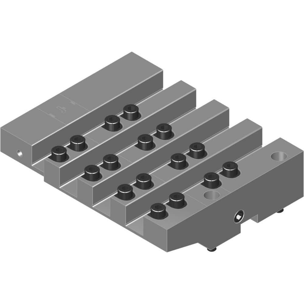 Swiss Gang Plates; Machine Compatibility: STAR; For Use With: STAR SW20; Number of Stations: 4; Quick Change: Yes; Material: Alloy Steel; Station Size: 4x16mm; Additional Information: Only ARNO split-shank  ™FAST CHANGE ™ tool holders and fixed stops (wit
