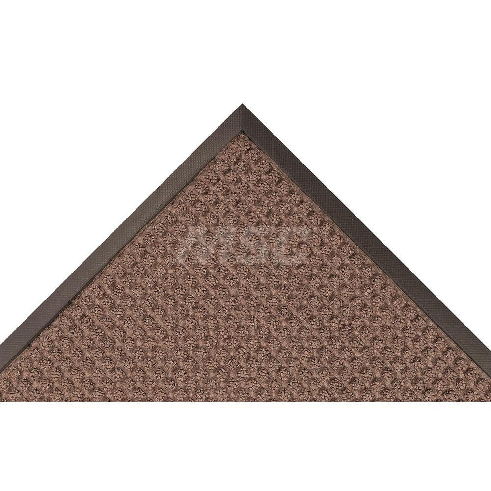 Carpeted Entrance Mat: 48' Long, 36' Wide, Blended Yarn Surface Standard-Duty Traffic, Rubber Base, Brown