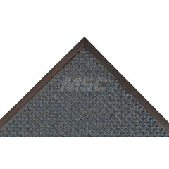 Carpeted Entrance Mat: 48' Long, 36' Wide, Blended Yarn Surface Standard-Duty Traffic, Rubber Base, Blue
