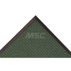 Carpeted Entrance Mat: 48' Long, 36' Wide, Blended Yarn Surface Standard-Duty Traffic, Rubber Base, Green