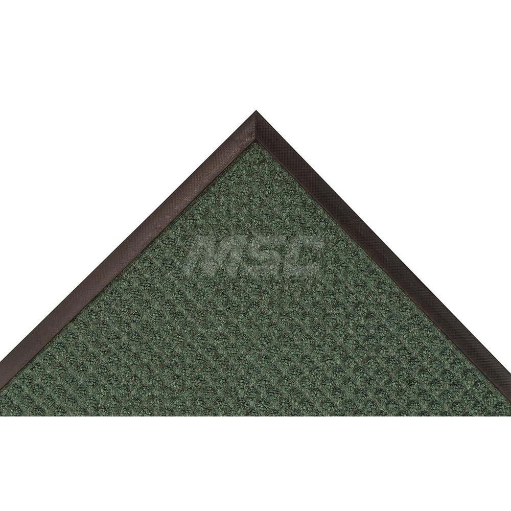 Carpeted Entrance Mat: 36' Long, 24' Wide, Blended Yarn Surface Standard-Duty Traffic, Rubber Base, Green