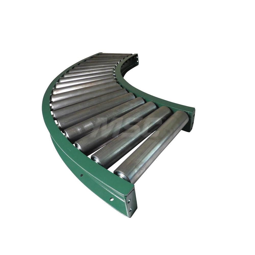 Gravity Conveyors; Conveyor Type: Roller; Component: 90 Degree Curved Conveyor; Telescopic: No; Roller Diameter (Decimal Inch): 2.6300; Overall Width: 54; Wheel Material: Steel; Minimum Extended Length: 86.1000 in; Maximum Extended Length: 86.1000; Minimu