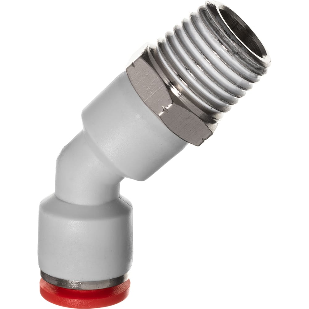 Push-To-Connect Tube Fitting: Male 45 ° Elbow, 3/8″ OD Polybutylene, 350 psi