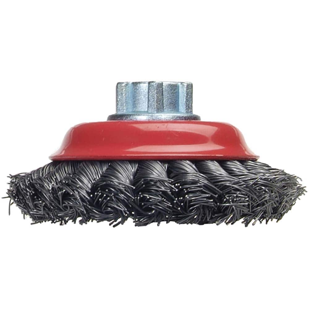 Norton - 4" Diam 5/8-11 Threaded Arbor Carbon Steel Fill Cup Brush - Exact Industrial Supply