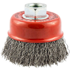 Norton - 3" Diam 5/8-11 Threaded Arbor Carbon Steel Fill Cup Brush - Exact Industrial Supply