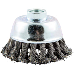 Norton - 2-3/4" Diam 5/8-11 Threaded Arbor Carbon Steel Fill Cup Brush - Exact Industrial Supply