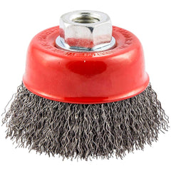 Norton - 3" Diam 5/8-11 Threaded Arbor Carbon Steel Fill Cup Brush - Exact Industrial Supply