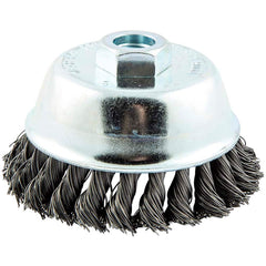 Norton - 4" Diam 5/8-11 Threaded Arbor Carbon Steel Fill Cup Brush - Exact Industrial Supply