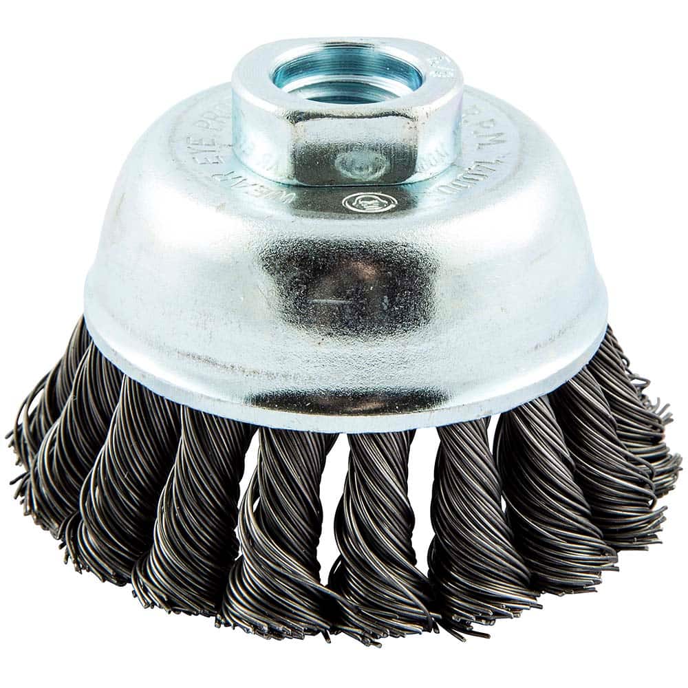 Norton - 3" Diam 5/8-11 Threaded Arbor Carbon Steel Fill Cup Brush - Exact Industrial Supply