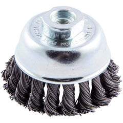 Norton - 2-3/4" Diam 3/8-24 Threaded Arbor Carbon Steel Fill Cup Brush - Exact Industrial Supply