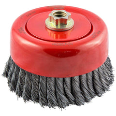 Norton - 6" Diam 5/8-11 Threaded Arbor Carbon Steel Fill Cup Brush - Exact Industrial Supply