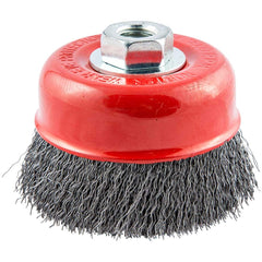 Norton - 4" Diam 5/8-11 Threaded Arbor Carbon Steel Fill Cup Brush - Exact Industrial Supply