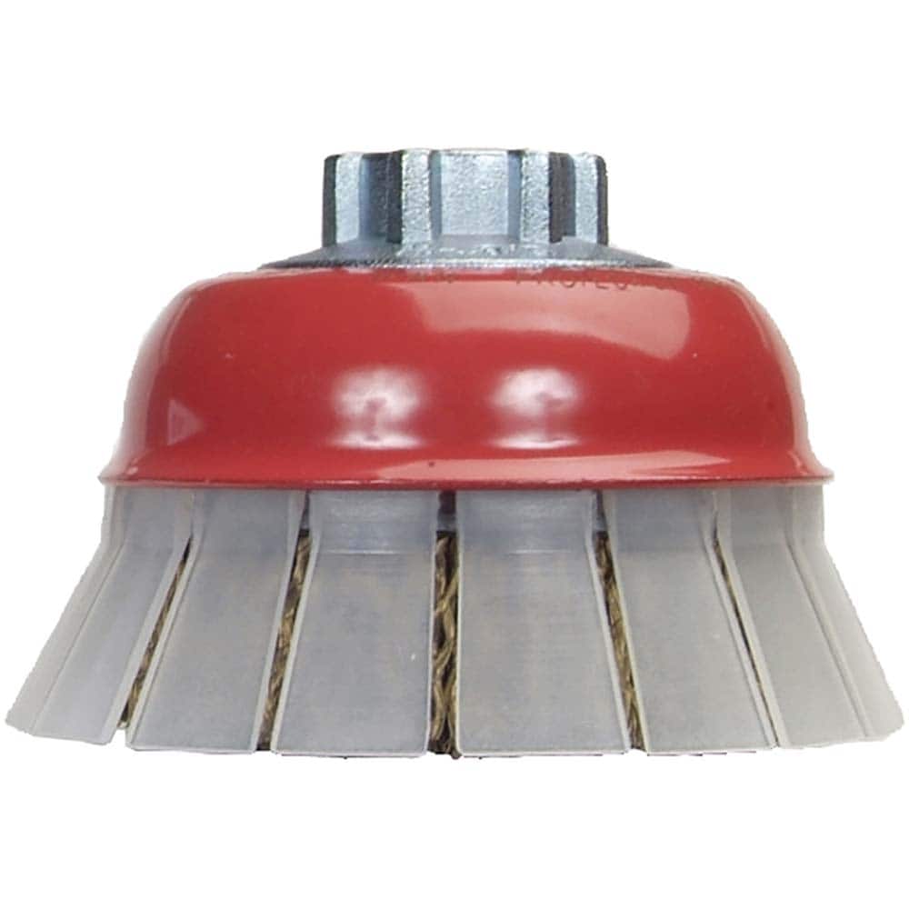 Norton - 3" Diam 5/8-11 Threaded Arbor Carbon Steel Fill Cup Brush - Exact Industrial Supply