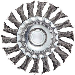 Norton - 4" OD, 5/8-11 Arbor Hole, Knotted Carbon Wheel Brush - Exact Industrial Supply