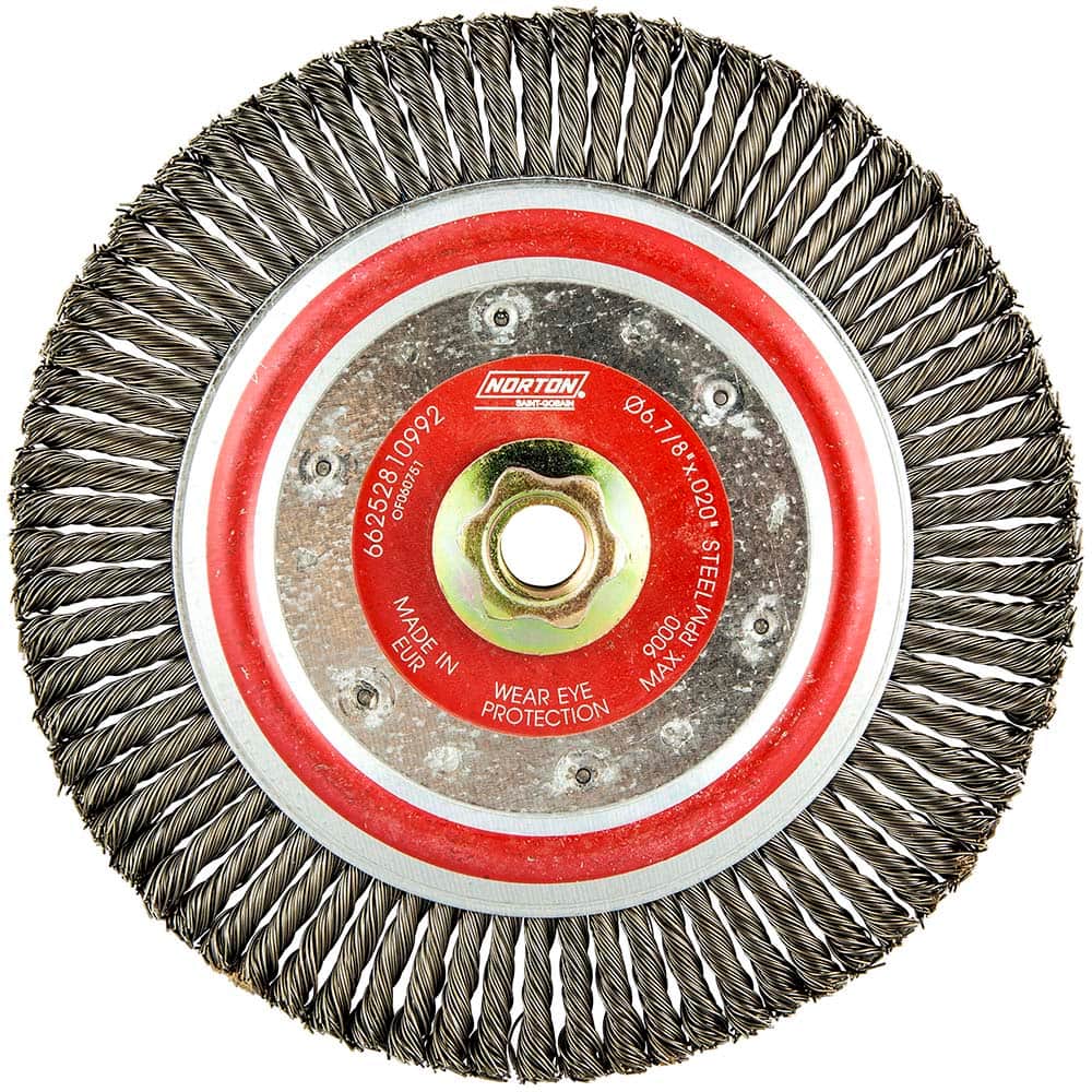 Norton - 6-7/8" OD, 5/8-11 Arbor Hole, Stringer Bead Carbon Wheel Brush - Exact Industrial Supply
