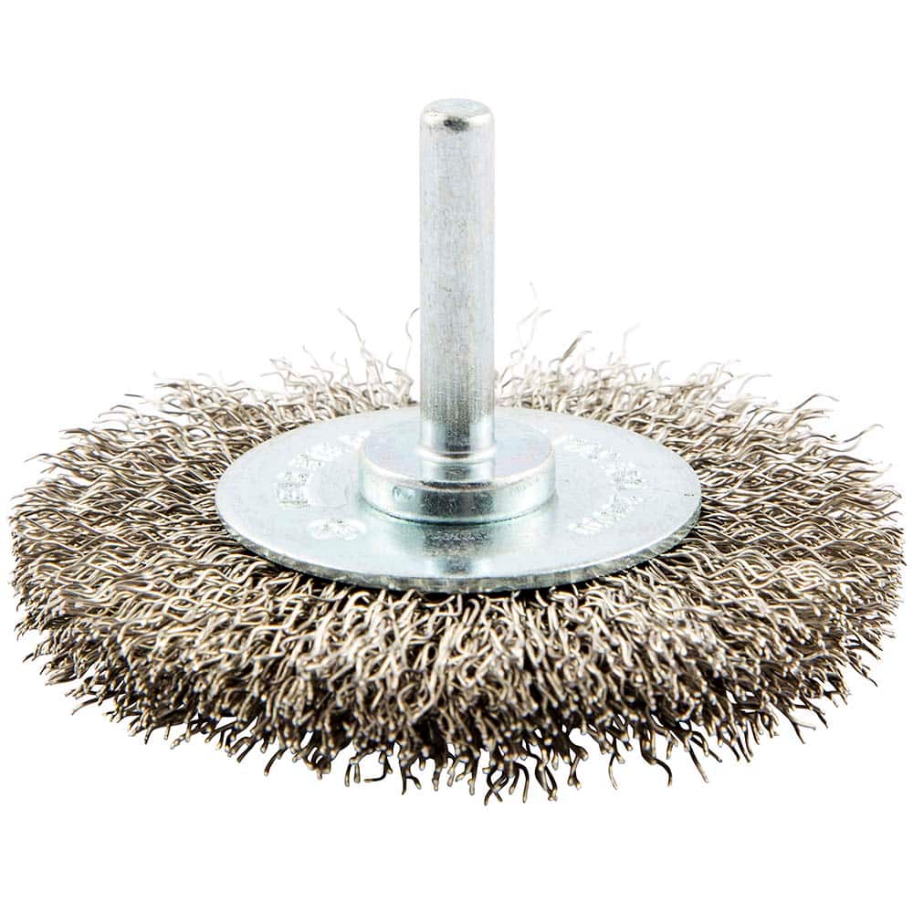 Norton - 3" OD, Crimped Stainless Steel Wheel Brush - Exact Industrial Supply