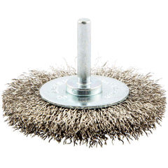Norton - 3" OD, Crimped Stainless Steel Wheel Brush - Exact Industrial Supply