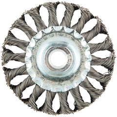 Norton - 4" OD, 5/8-11 Arbor Hole, Knotted Carbon Wheel Brush - Exact Industrial Supply