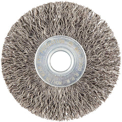 Norton - 3" OD, 1/2" Arbor Hole, Crimped Carbon Wheel Brush - Exact Industrial Supply