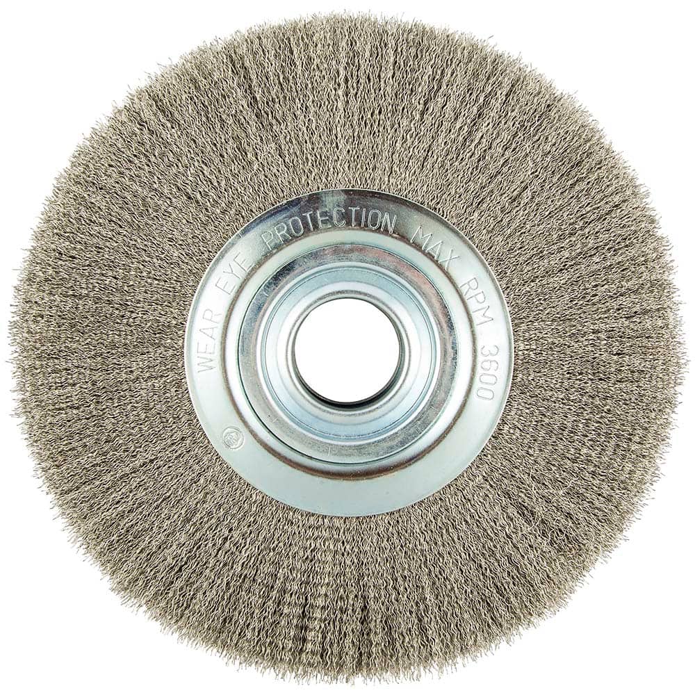 Norton - 12" OD, 2" Arbor Hole, Crimped Carbon Wheel Brush - Exact Industrial Supply