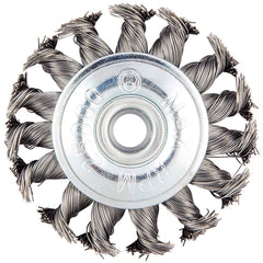 Norton - 3" OD, 3/8" Arbor Hole, Knotted Carbon Wheel Brush - Exact Industrial Supply