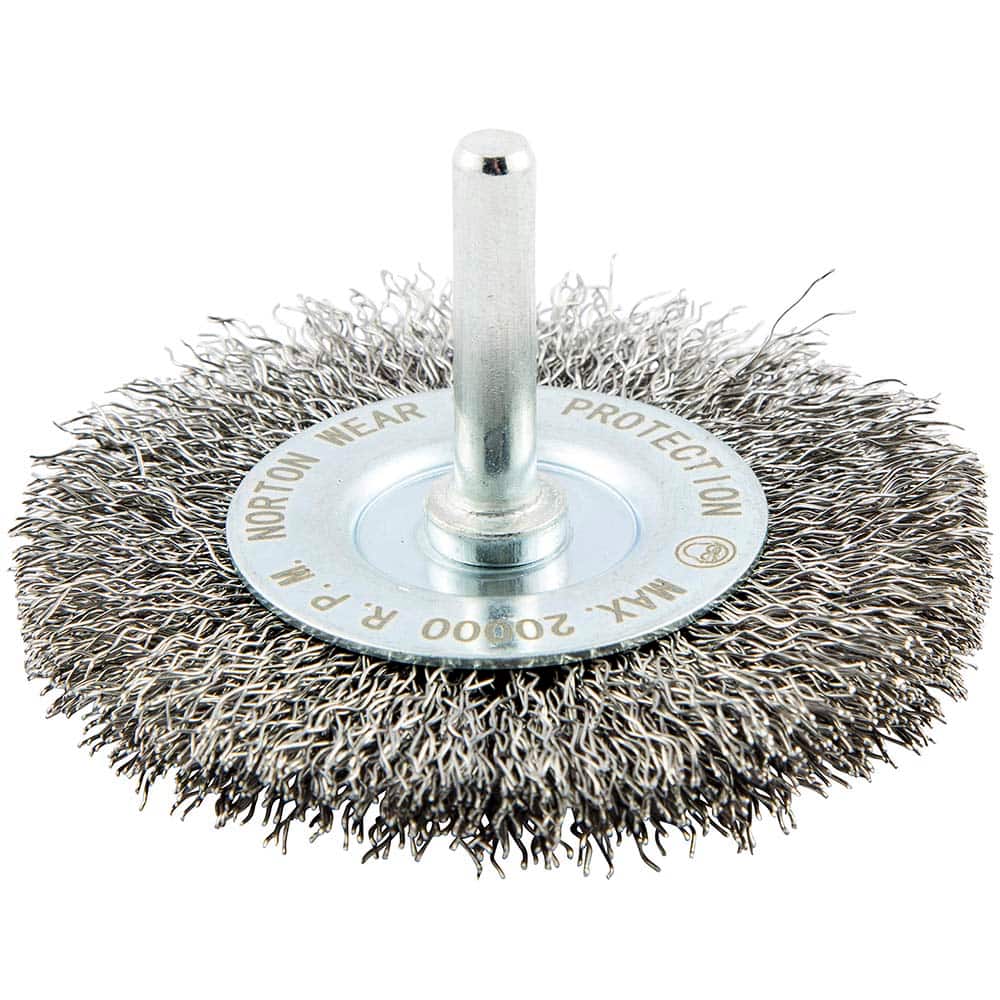 Norton - 3" OD, Crimped Carbon Wheel Brush - Exact Industrial Supply