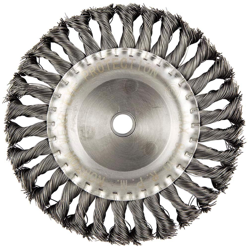 Norton - 6" OD, 5/8-11 Arbor Hole, Knotted Carbon Wheel Brush - Exact Industrial Supply