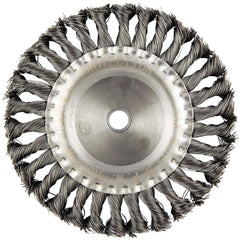Norton - 6" OD, 5/8-11 Arbor Hole, Knotted Carbon Wheel Brush - Exact Industrial Supply