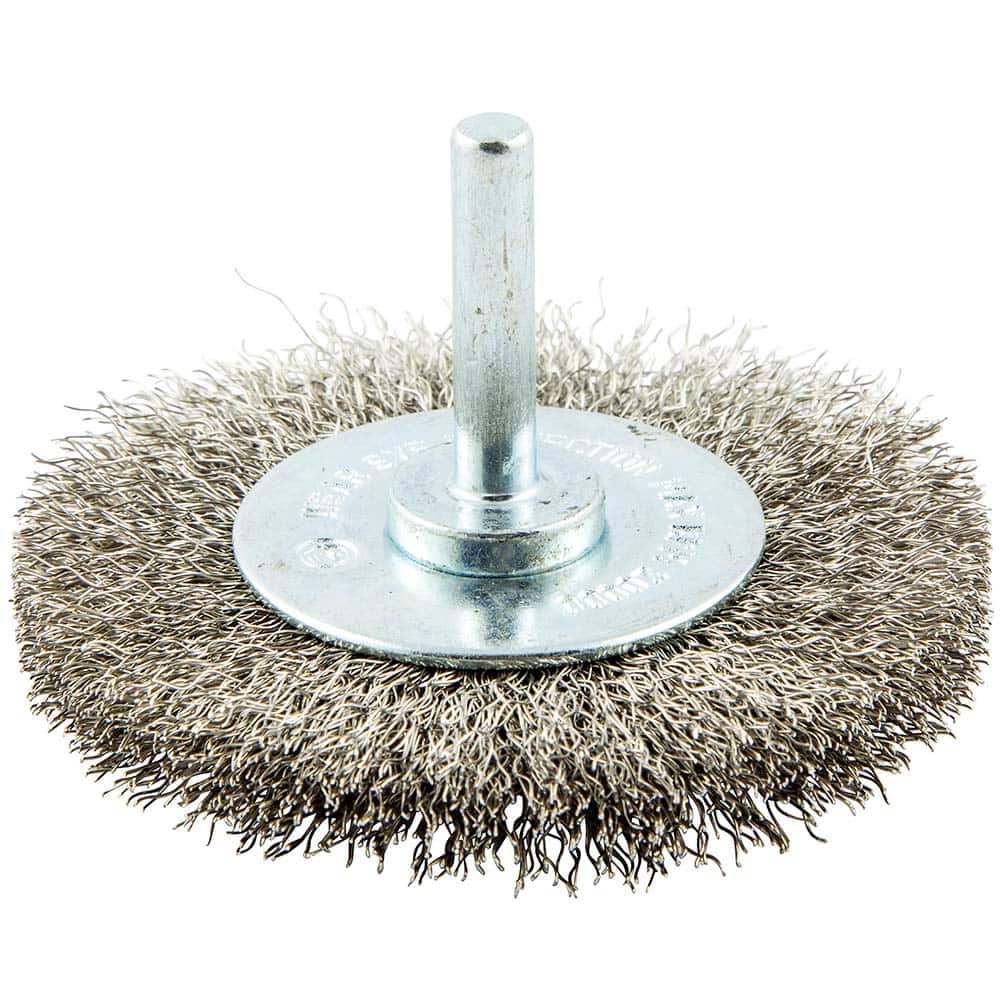 Norton - 3" OD, Crimped Stainless Steel Wheel Brush - Exact Industrial Supply
