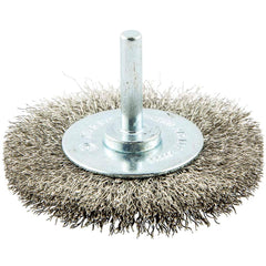 Norton - 3" OD, Crimped Stainless Steel Wheel Brush - Exact Industrial Supply