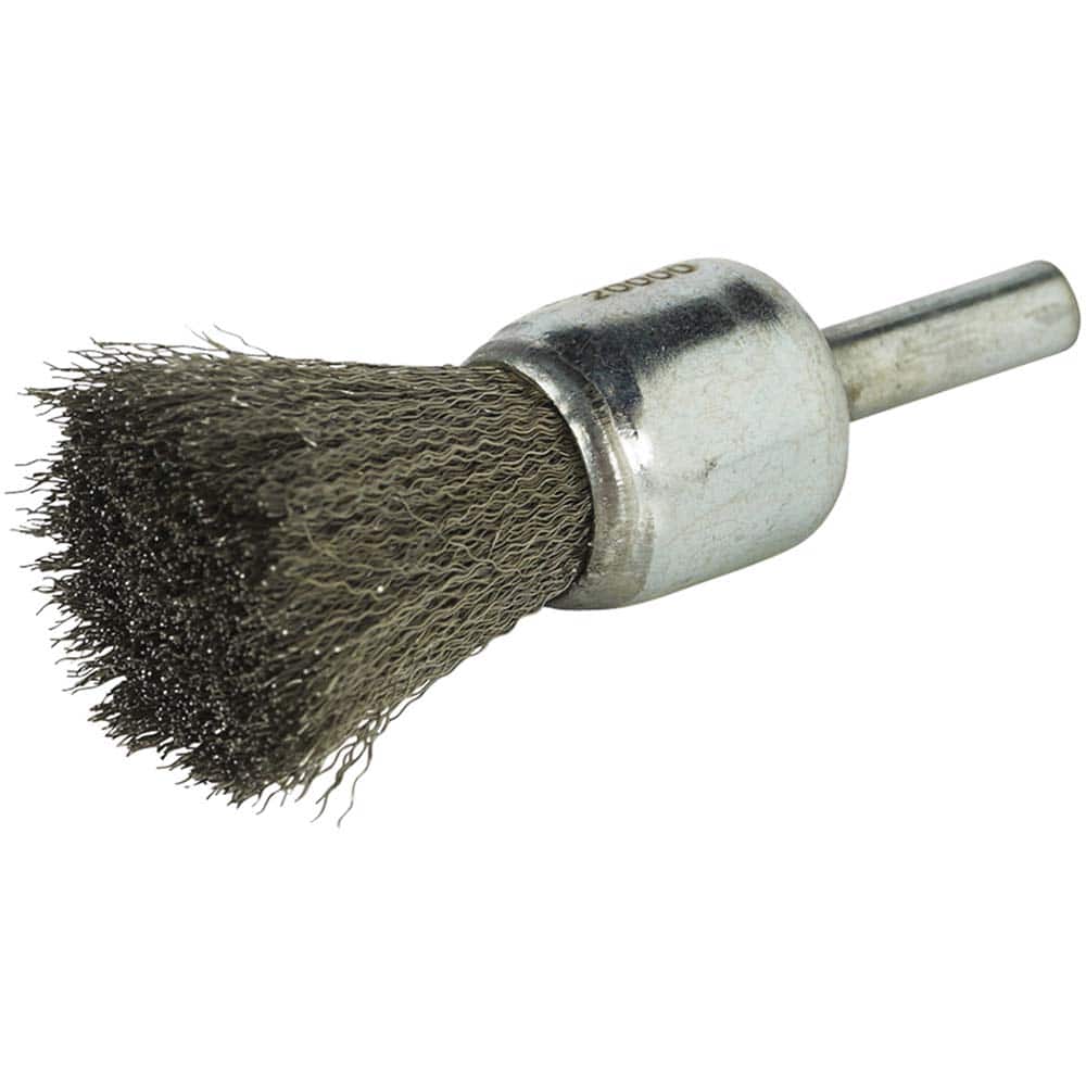 End Brushes: 3/4″ Dia, Stainless Steel, Crimped Wire 20,000 Max RPM