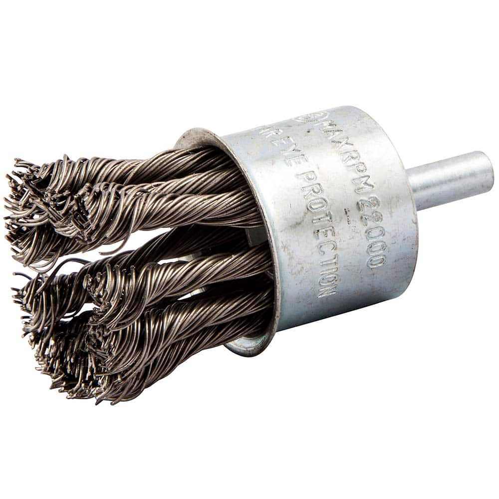 Norton - End Brushes Brush Diameter (Inch): 1-1/8 Fill Material: Carbon Steel - Exact Industrial Supply